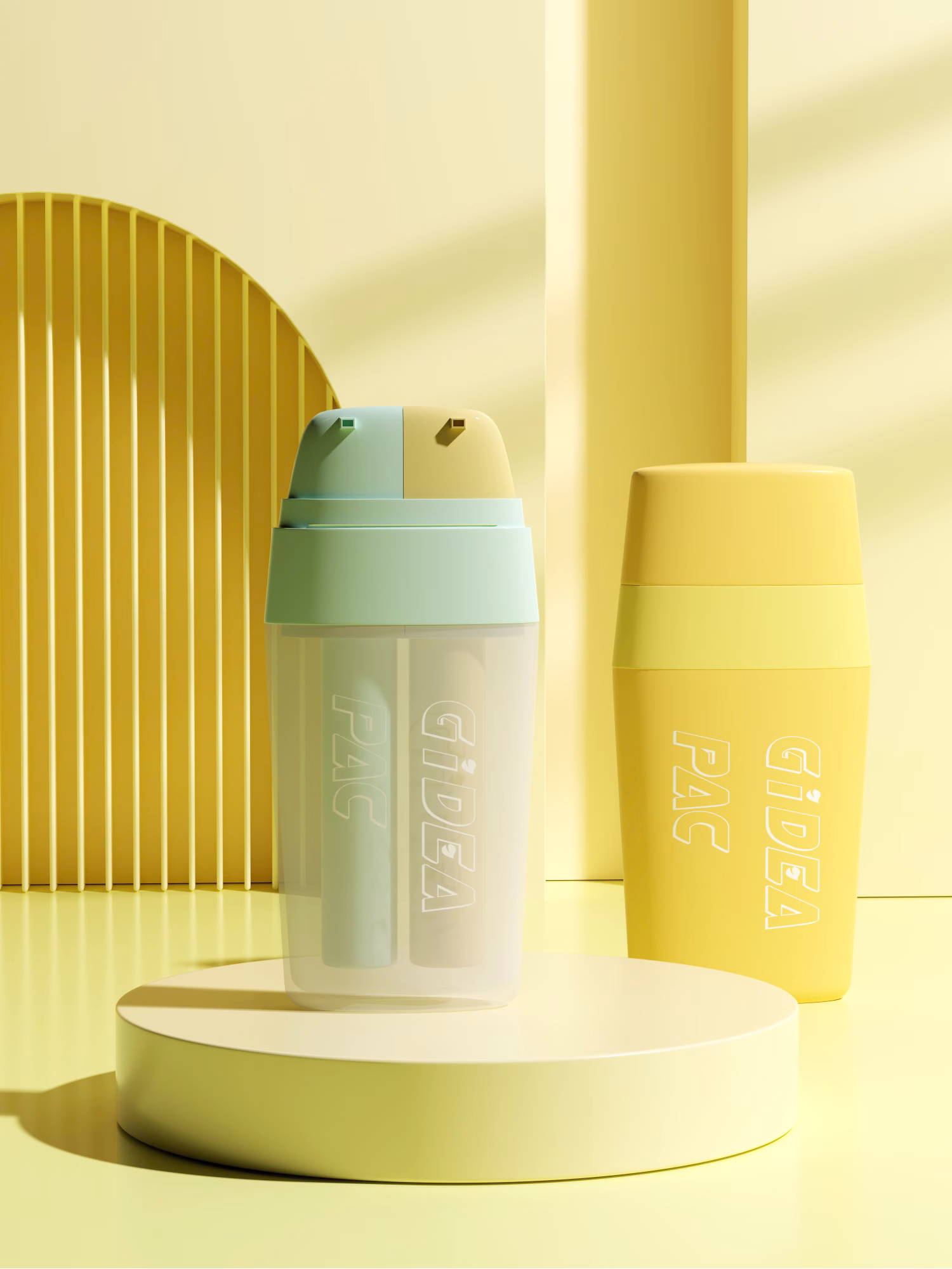 Mockup of G2008 Dual Chamber Airless Pump Bottle