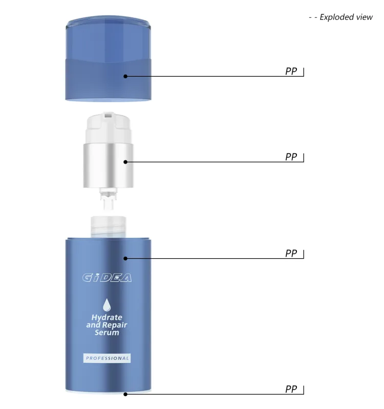 Cylinder Airless Treatment Pump Bottle G2813-2