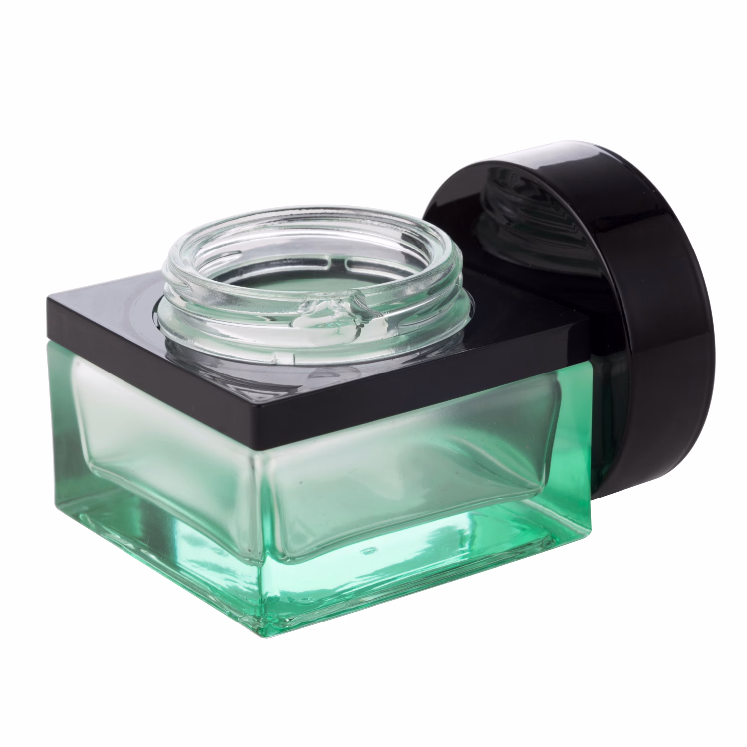 Tarro cuadrado de cristal verde transparente G1064 - Gidea PAC Tarro cuadrado de cristal verde transparente G1064