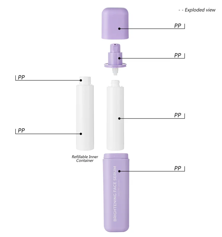 Cube Series Refillable Cosmetic Bottle G2473-2 - Gidea PAC Cube Serie Wiederbefüllbare Kosmetikflasche G2473-2