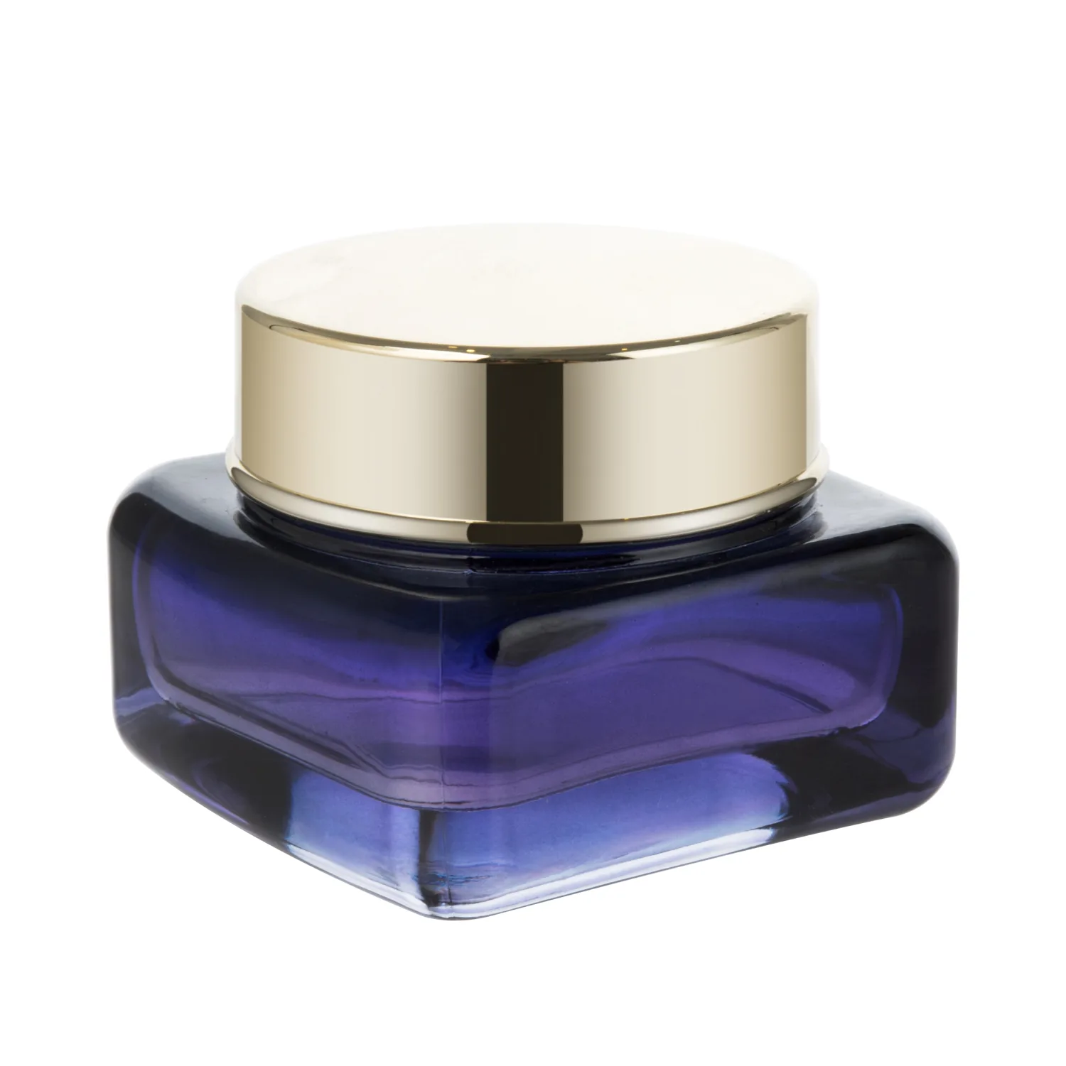 Luxury Square Glass Jar with Golden Cap G1337-1