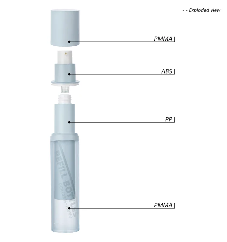 Cylinder Refillable Airless Pump Bottle with Cap-G2908