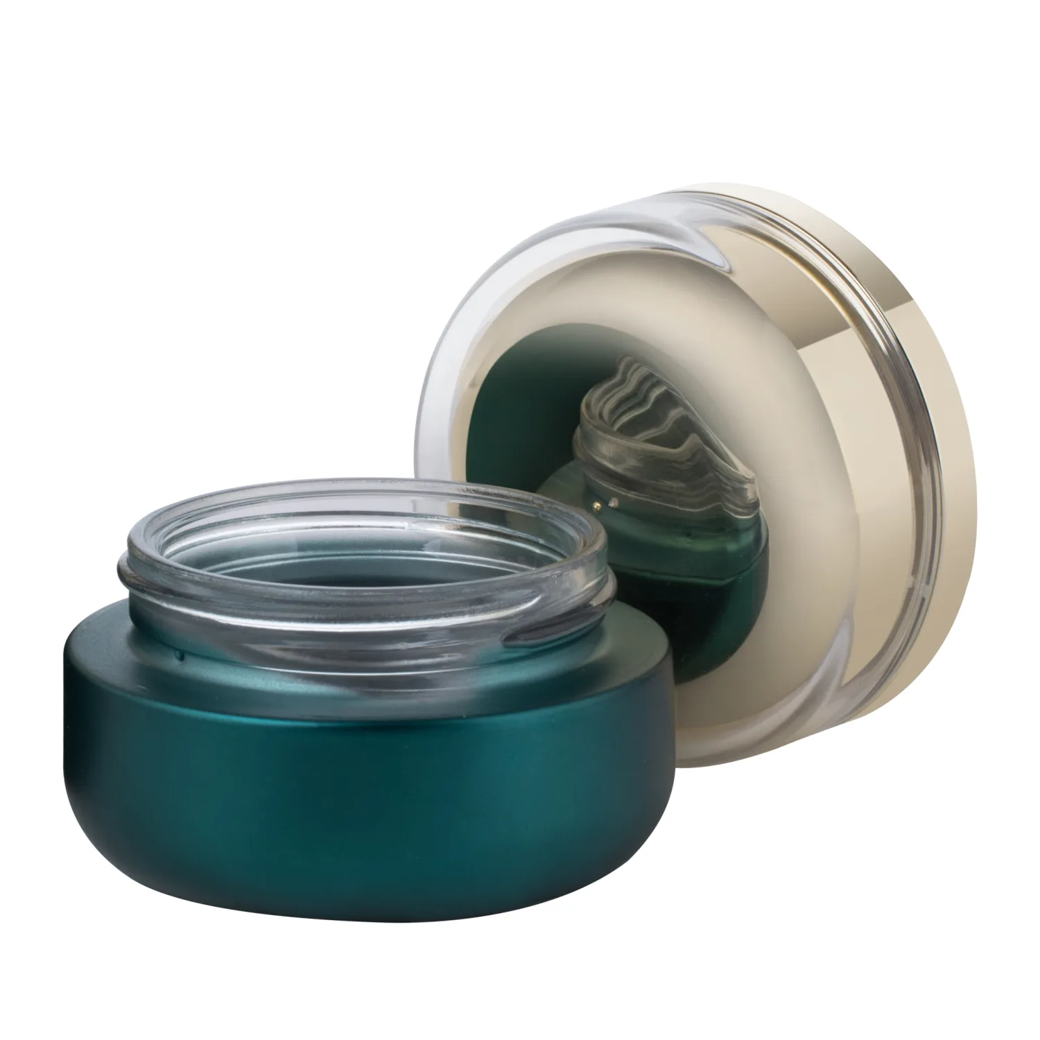 Sprayed Green Glass Jar with Lid G1391