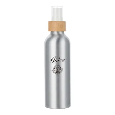 Aluminum Bottle With PP Mist Sprayer And Bamboo Collar