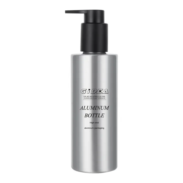 Slender Aluminum Bottle With Matte Lotion Pump