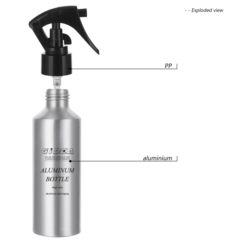 G20612 Aluminum Bottle With Trigger Sprayer - Gidea PAC Aluminum Bottle With Trigger Sprayer
