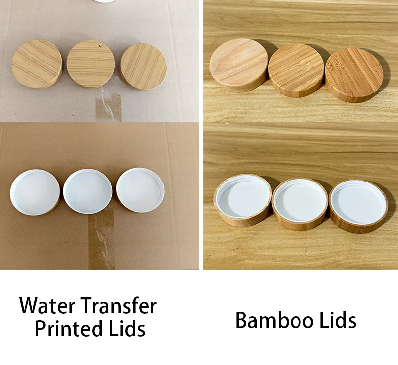 test Bamboo Lids and Water Transfer Printed Lids